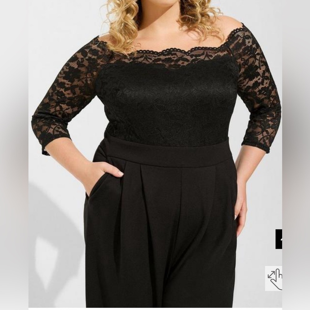 NWT Lace and Ponte Off The Shoulder Jumpsuit Size 18